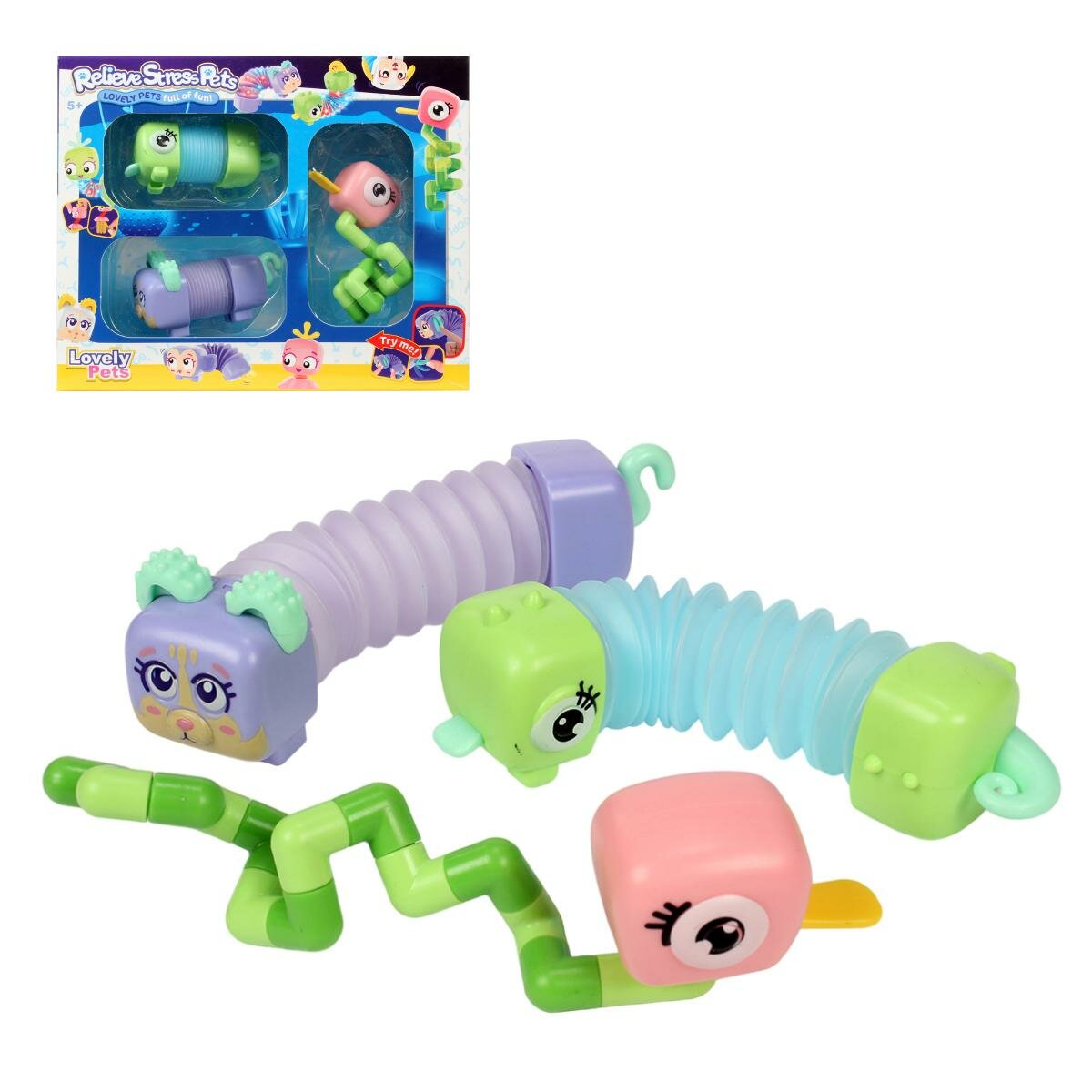 Игрушка антистресс гибкая 'Relieve Stress Pets', пластик, 21х6х17см