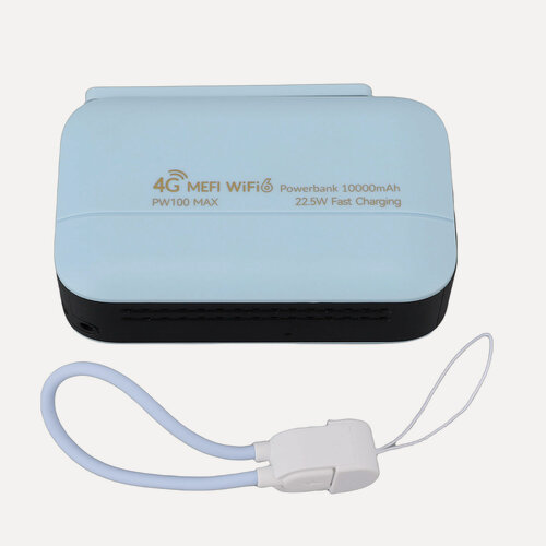 Изображение товара Портативный Маршрутизатор 4G Беспроводной WiFi6 со Слотом для SIM-карты 300 Мбит/с 5G Мобильная Точка Доступа для путешествий 10000 мАч Power Bank для диапазона частот B1 B3 B5 B8 B40