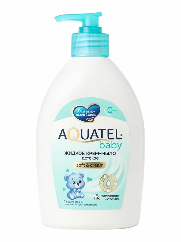 Крем-мыло жидкое AQUATEL Baby хлопковое молочко, 500 мл
