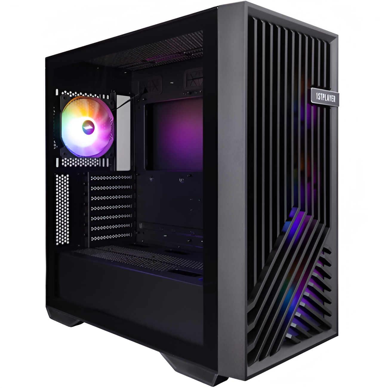 Корпус Midi-Tower 1STPLAYER FD8, FRGB, ATX, черный (FD8-BK-4F1)