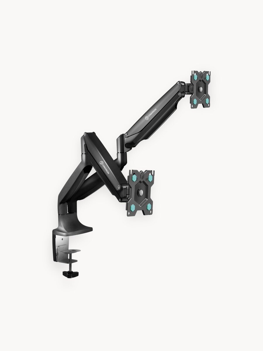Крепление ONKRON G200 для двух мониторов 13"-32" настольное, 2 по 9 кг, газлифт, черный