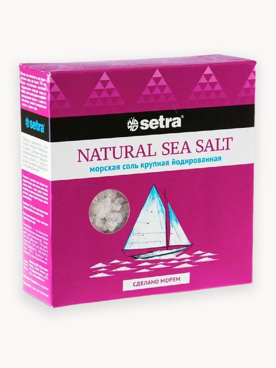 Соль SETRA морская крупная йодированная /картон/ 500г