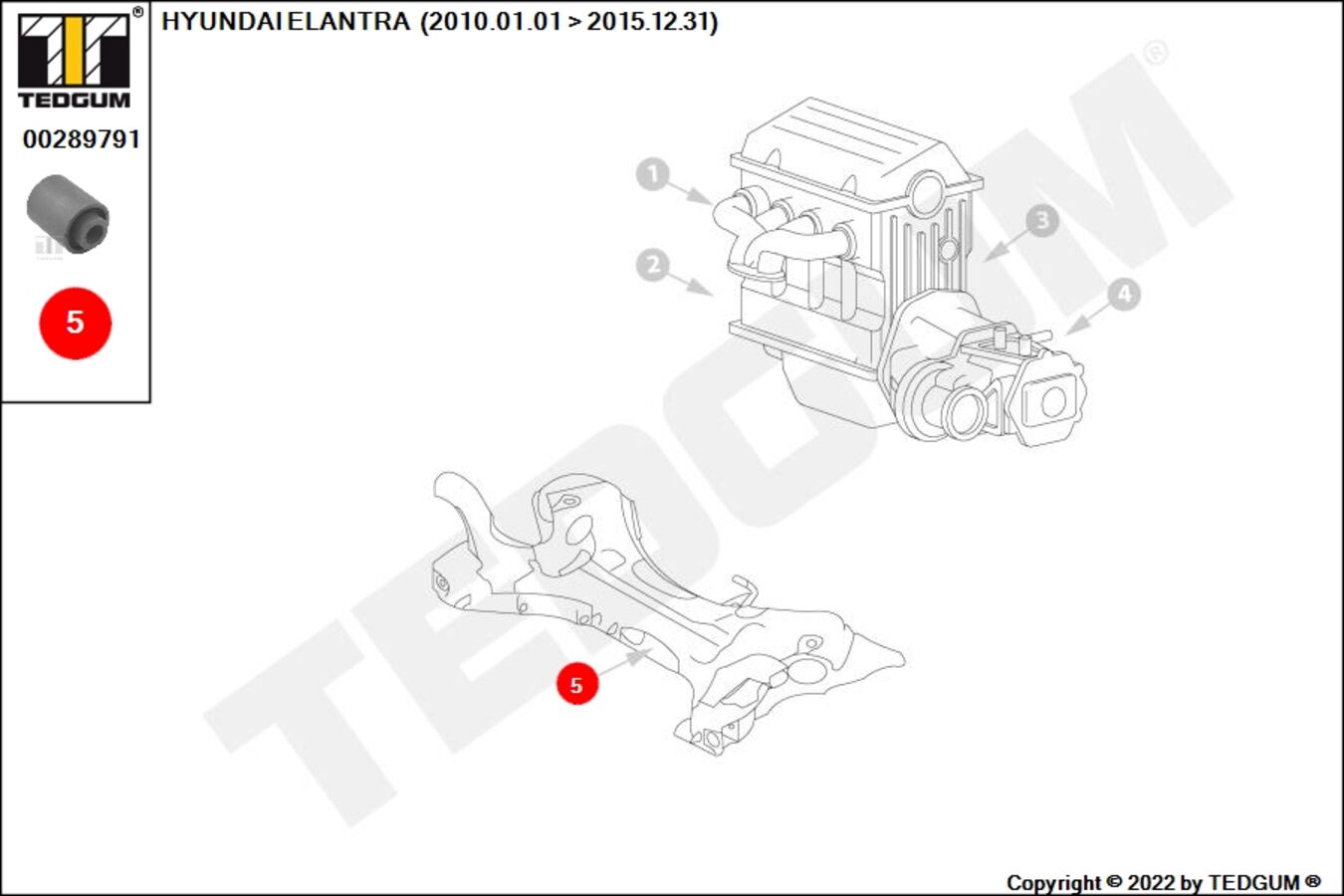 Подвеска, двигатель (TEDGUM 00289791)