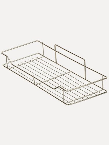 Изображение товара Полка для ванной металлическая настенная прямая 35х12.5х5 см с силиконовым креплением, цвет хром, модель T2022-HT020