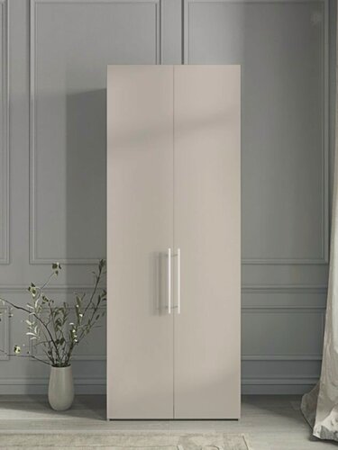 Изображение товара Casa Mia 60x55x240 см. Шкаф для одежды распашной с ящиками, 2-дверный, кашемир, ручка рейлинг 320 мм