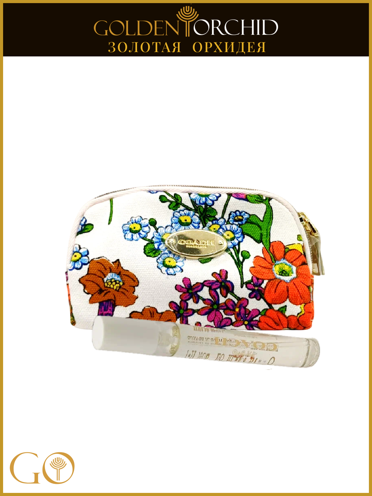 Набор подарочный женский COACH Love, Парфюмерная вода мини-спрей 7,5 мл. и косметичка (Pouch) — фото 1