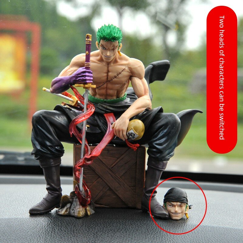 Фигурка аниме One Piece для автомобильной панели: Сидящий Зоро с бесследным клеем, декоративный элемент салона