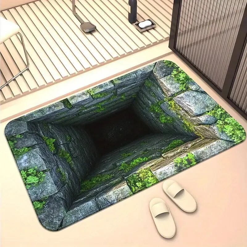 Ковер для ванной комнаты 50x80 см 3D с эффектом ямы, из диатомитового ила
