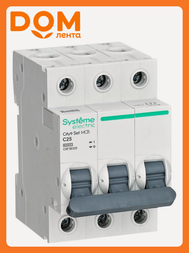 Изображение товара Выключатель автоматический 3п City9 Set (АВ) С 25А 6кА 400В SE C9F36325