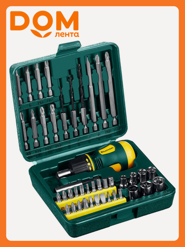 Изображение товара Набор отверток KRAFTOOL, реверсивные, 43 предмета, с битами, в кейсе