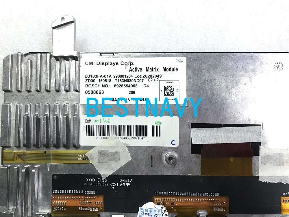 Бесплатная доставка! Новый дисплей CMI DJ103FA-01A, активный матричный модуль Bosch 8928554068 для автомобильных DVD, GPS-навигаторов и ЖК-мониторов
