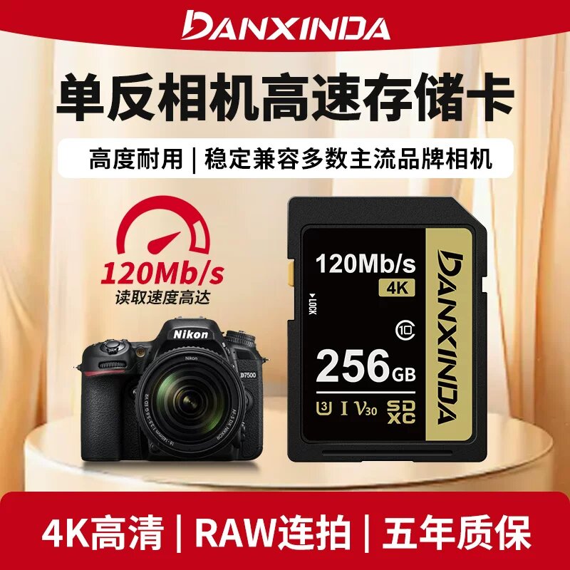 DANXINDA Высокоскоростная SD-карта памяти для камер Canon и Fujifilm, 256 ГБ, быстрая запись и чтение