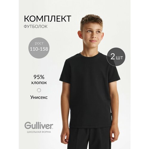 фото Футболка gulliver, размер 110, черный