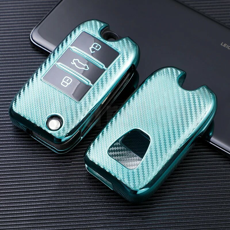 For Roewe RX5 MG3 MG5 MG6 MG7 MG ZS GT GS 350 360 750 W5 TPU Carbon Fiber Car Flip Key Case Cover Bag Holder Keyless Protector