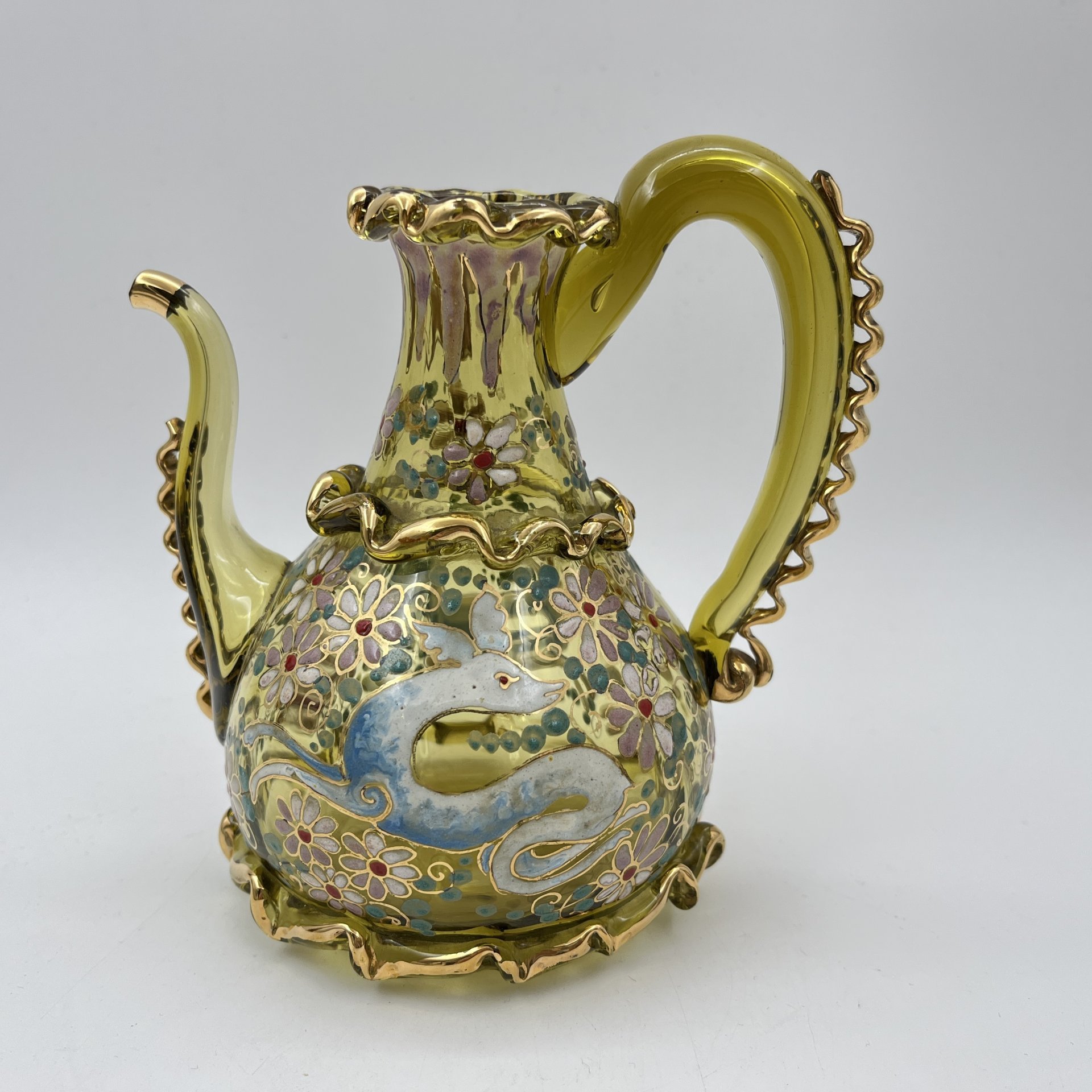 Кувшинчик, стекло, эмаль, роспись, золочение, Западная Европа, 1930-1970 гг.