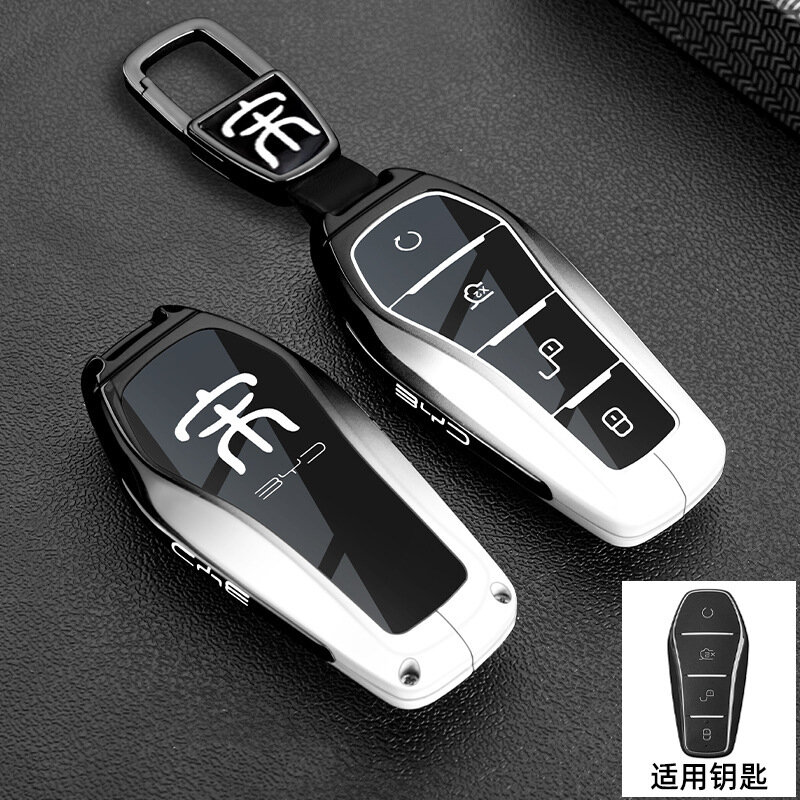 Ключевой чехол для BYD Song Plus DMi с металлической пряжкой, черно-белый цвет, готов к использованию с электромобилами