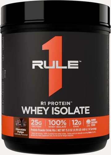 Изображение товара R1 Protein Whey Isolate Rule 1 (448-493 гр) - R1 Protein Rule 1 (448 гр) Шоколад