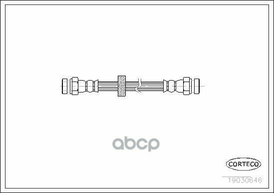 Шланг тормозной задний! Seat Inca 1.4, VW Caddy 1.6 95> Corteco арт. 19030646