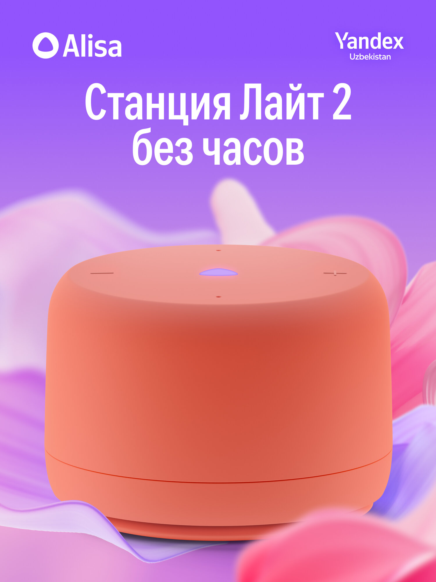 Умная колонка "Яндекс" Станция Лайт 2 без часов, с Алисой, 6вт, Orenge