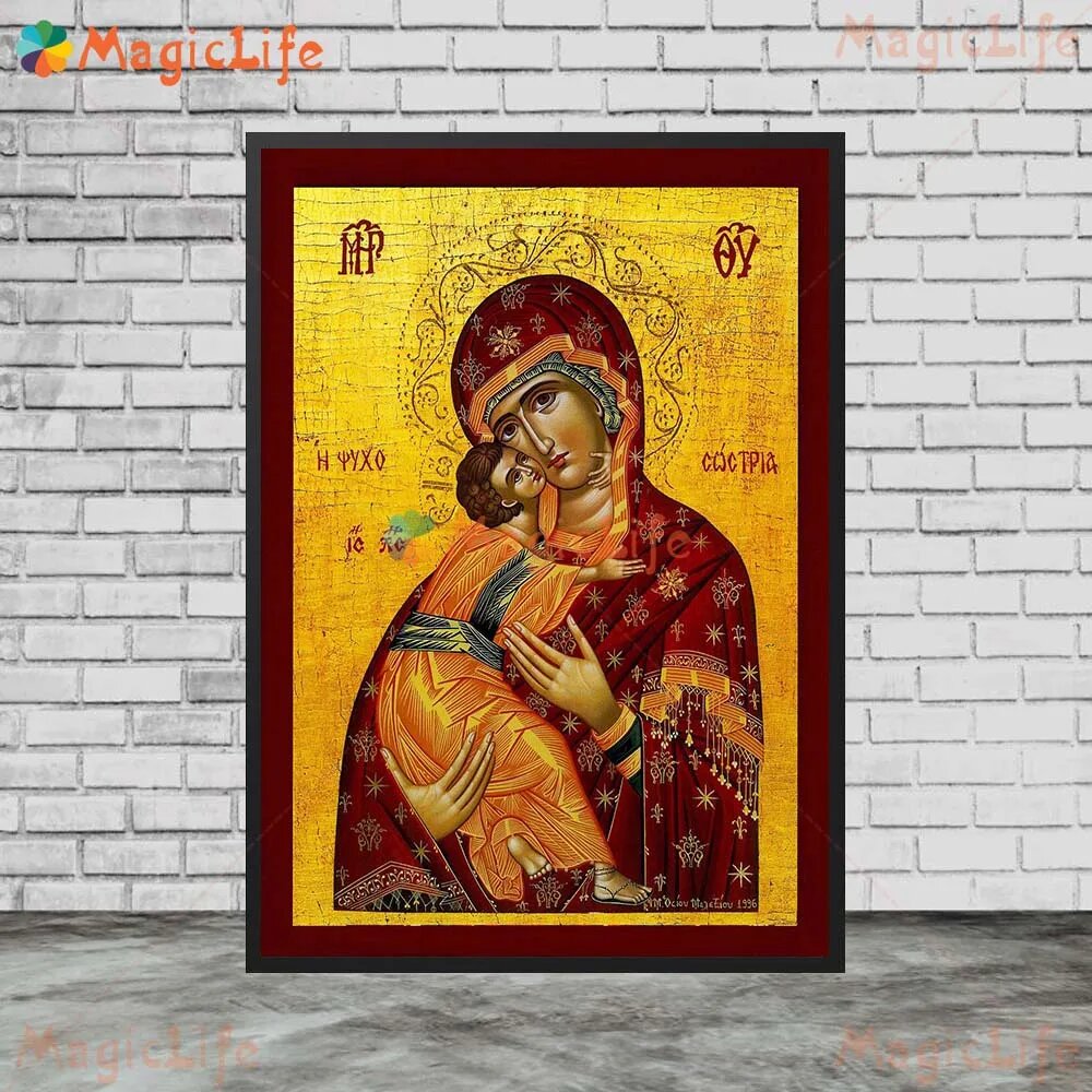 Религиозное панно "Дева Мария" 50x70см, цвет M, без рамы