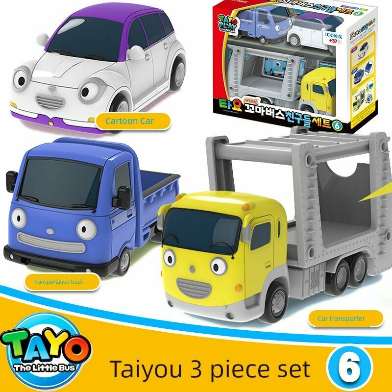 Набор мини-игрушек серии 6 с 3 машинами, компактный игровой набор