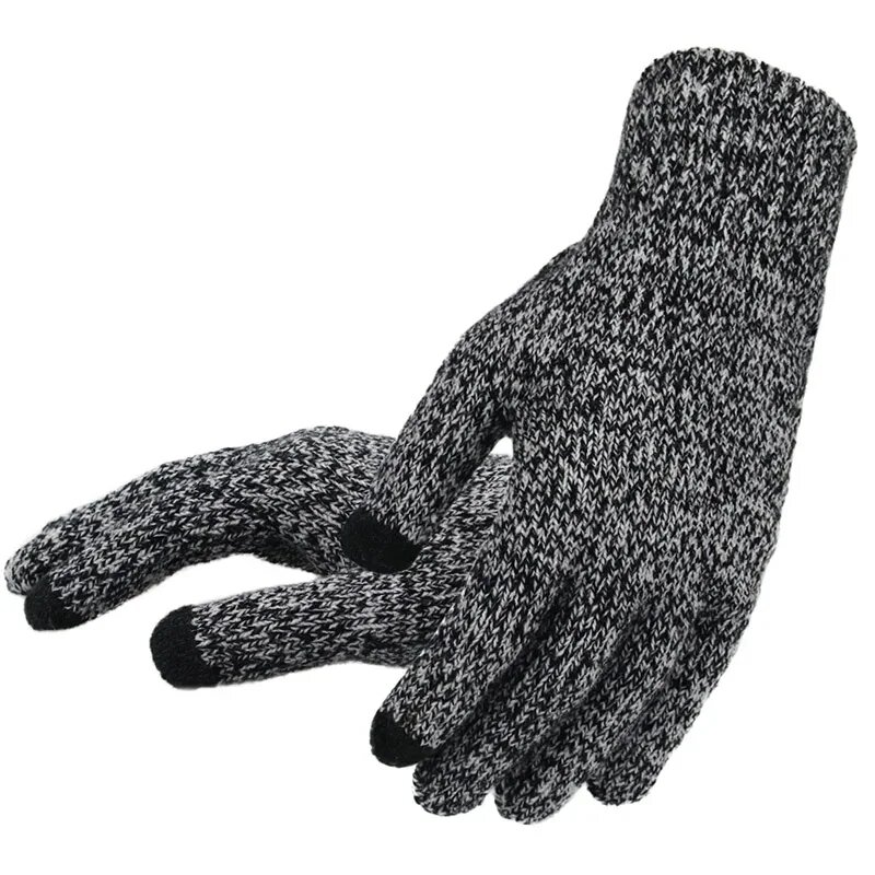 Мужские перчатки вязаные BlackWhite-Thin