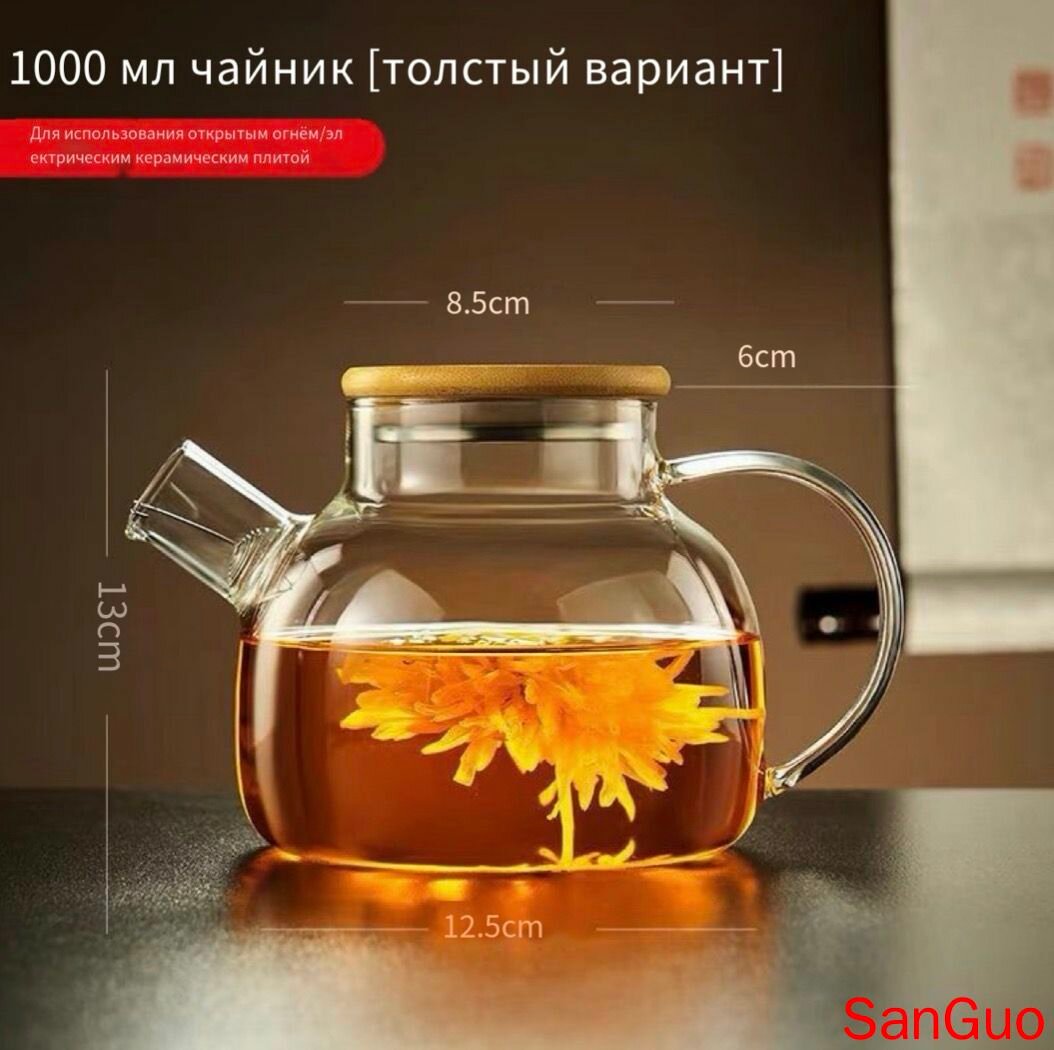 Чай в стеклянном чайнике