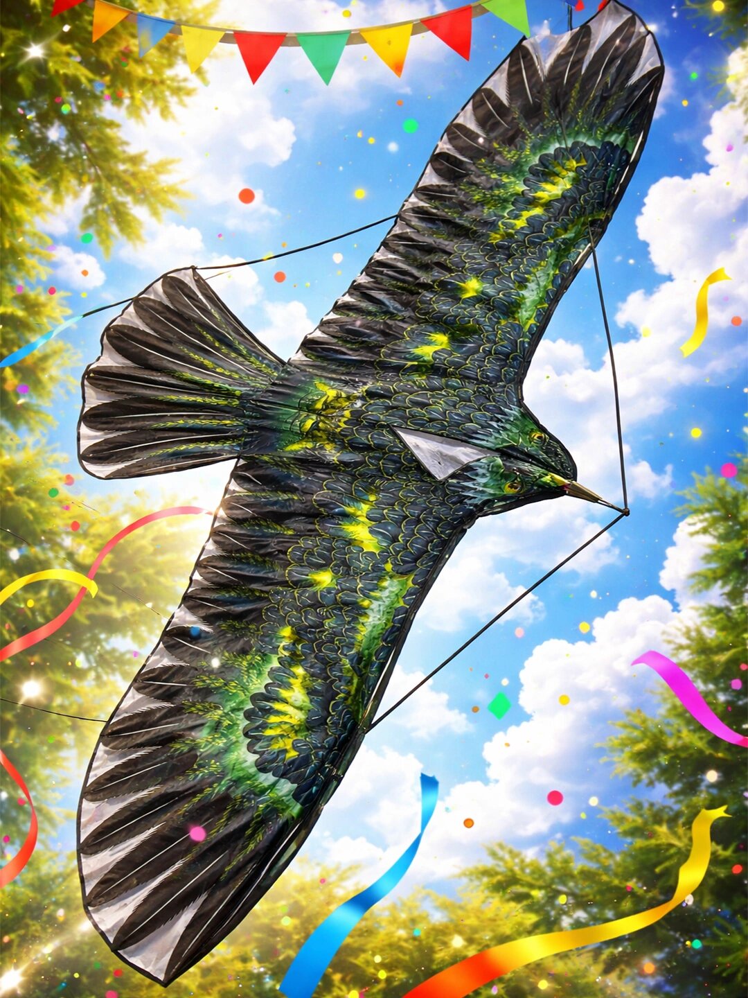 Большой детский игровой полотно, летающее 120x50 см, быстрая игрушка на ветру каркасом