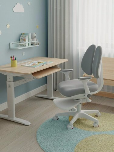 Изображение товара Детское компьютерное кресло TetChair серое с подставкой для ног