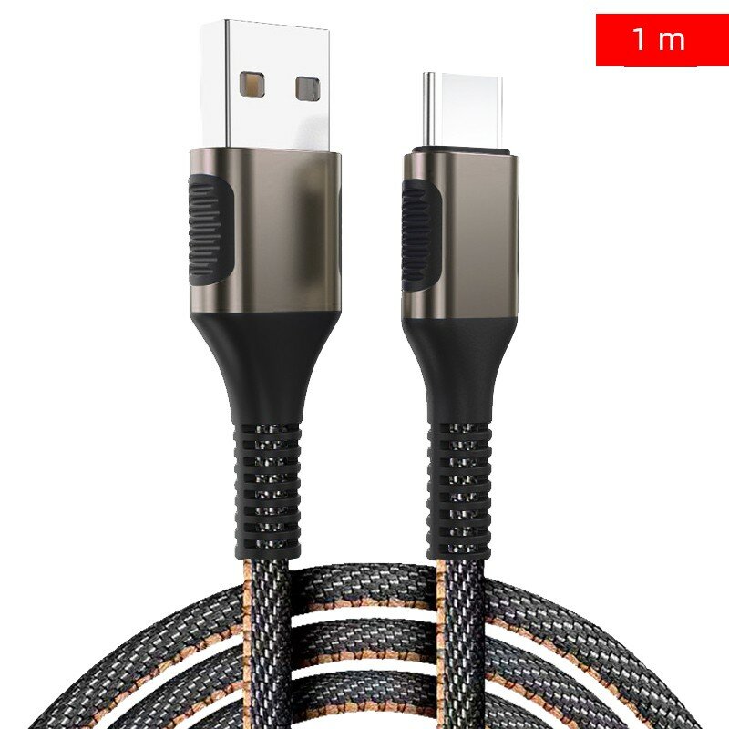 Черное золото 1 метр USB-C в Micro-USB оплетенный усиленный зарядный кабель для клавиатур