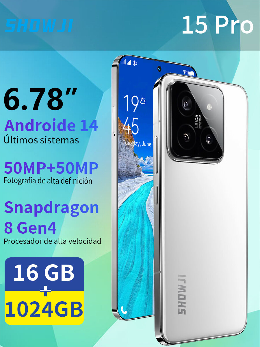 Смартфон I15 Pro с двойной камерой 50MP 16+1024ГБ 5500 мАч 5G WIFI