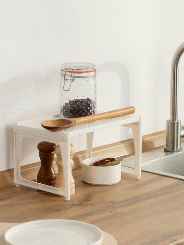 Изображение товара Подставка универсальная, пластик, 1 секция, 30х19.5х17 см, белая, Violet, Ротанг, 750006