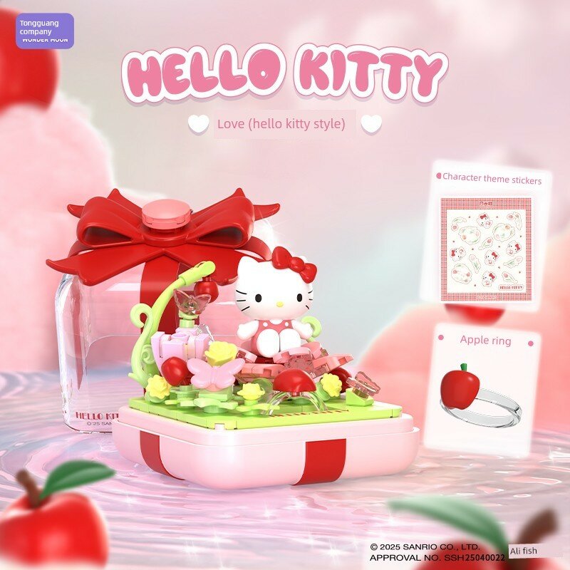 Sanrio Hello Kitty Коробка для Кольца Ручная Сборка Головоломка с Наклейками