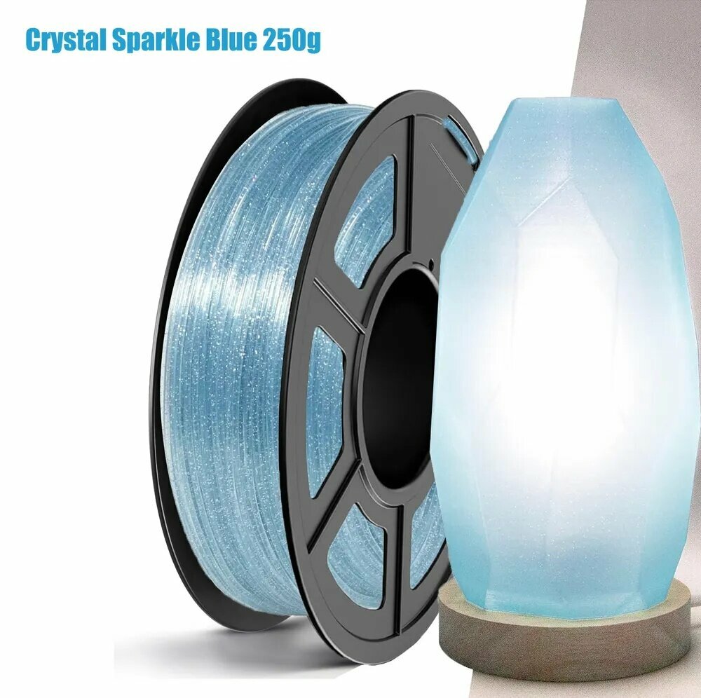 Прозрачный PLA-материал 1,75 мм, Crystal PLA, катушка 250 г/1 кг, точность размеров +/- 0,02 мм, подходит для большинства FDM 3D-принтеров