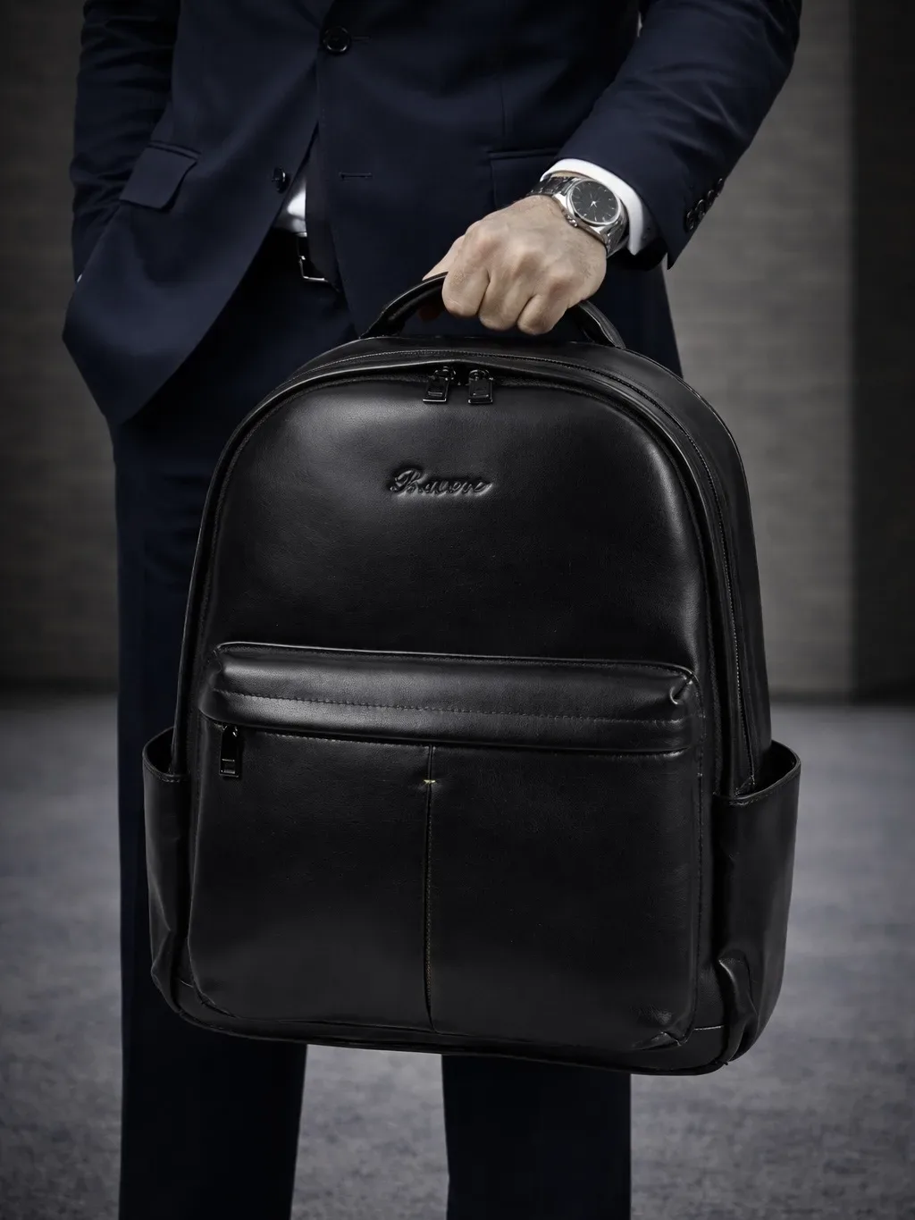 Рюкзак мужской классический городской повседневный BRISTAN WERO из натуральной кожи