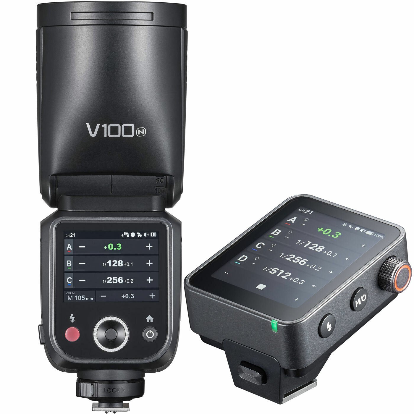 Вспышка накамерная Godox V100N TTL + синхр X3Pro N TTL для Nikon