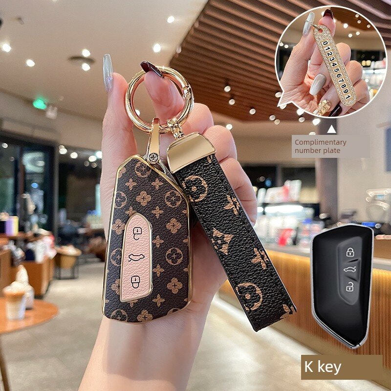 Кейс для ключей с принтом Gucci и цветной плетеной цепочкой, премиальный аксессуар для автомобилей Volkswagen