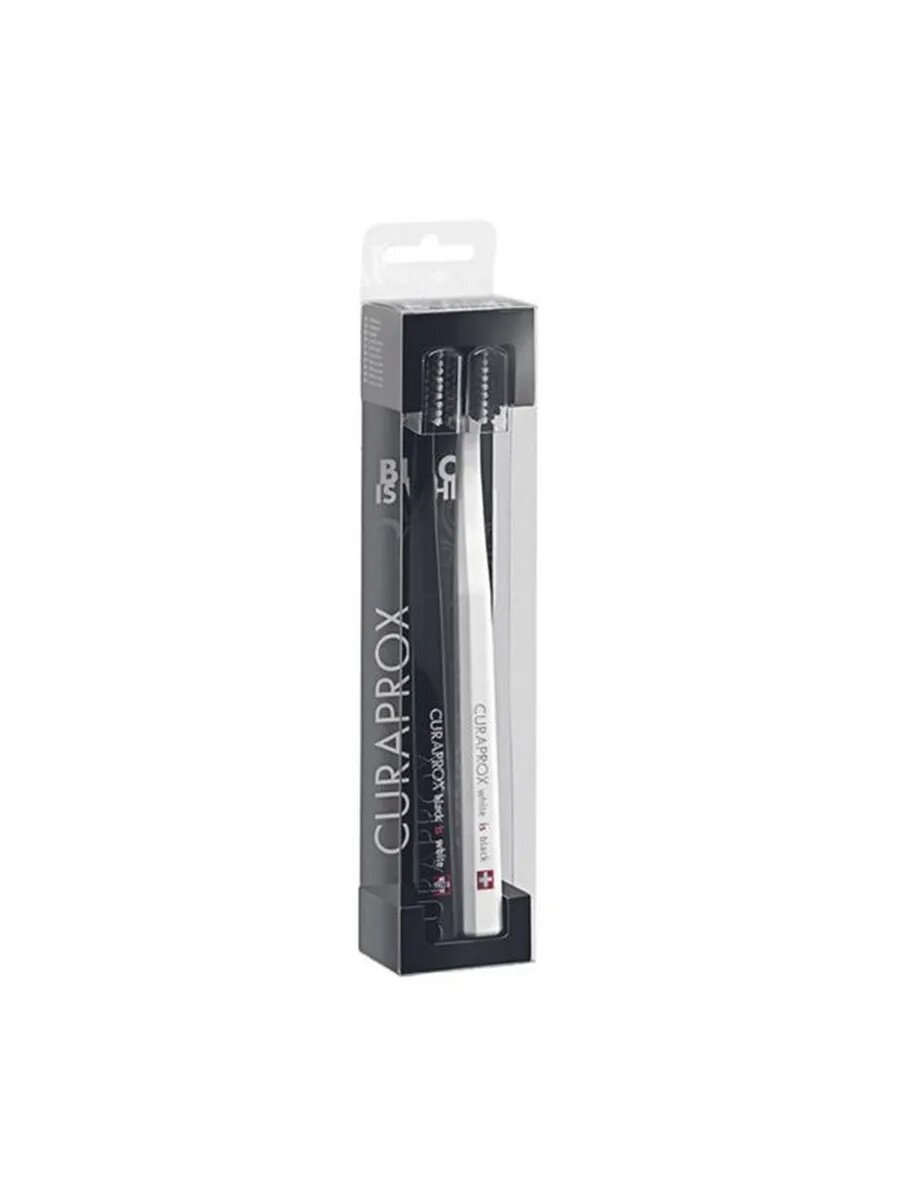 Щетка зубная ультрамягкая для взрослых White is black Curaprox/Курапрокс 2шт (CS5460 WIB)