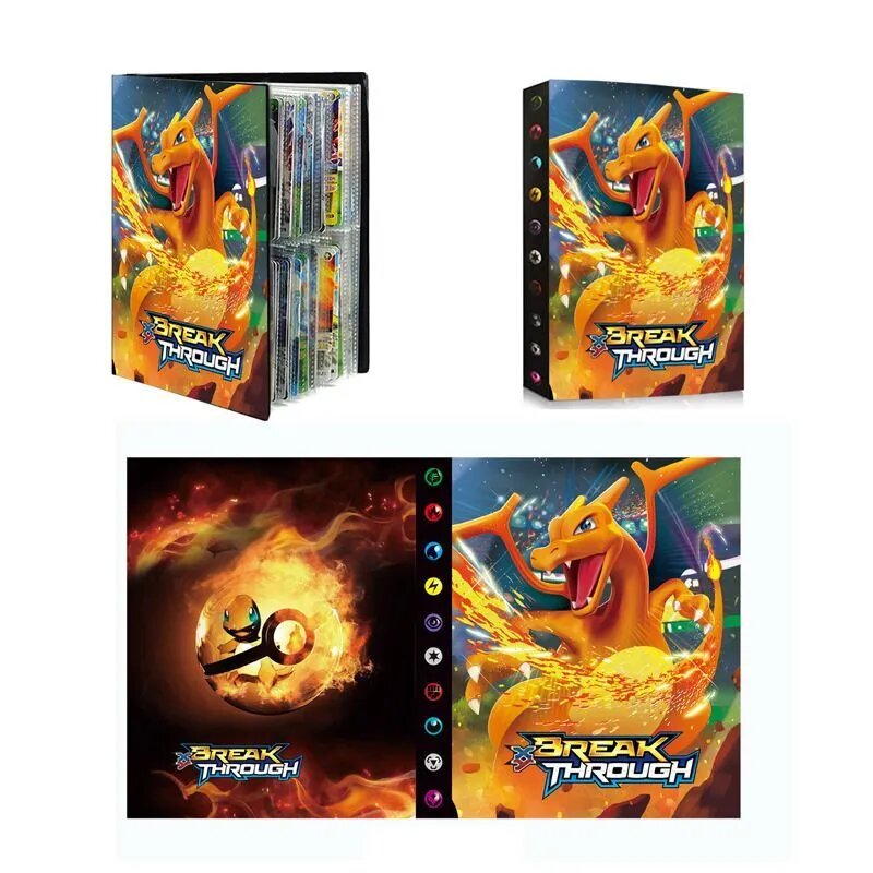Книга С Коллекцией Игровых Карточек Pok mon Charizard Вмещает 240 Карточек.