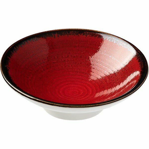 Соусник «Джаспер», фарфор, 60 мл, белый, красный (Kunstwerk)