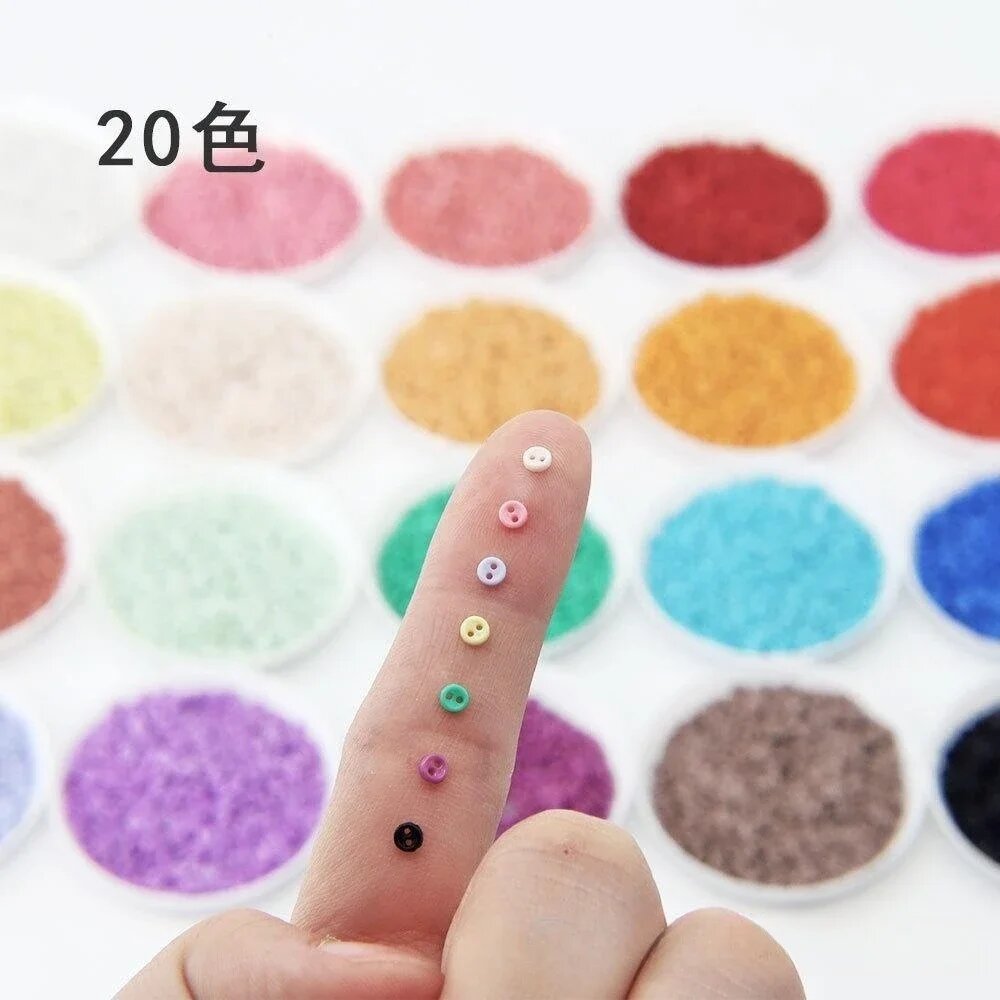 Пластиковые мини-пуговицы CHUNUAN 3 мм 100pcs, mix