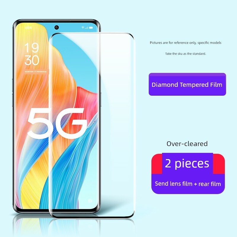 OPPO A1 Pro Ультра-Ясная Стеклянная Защитная Пленка с Полным Покрытием и Защитой от Взрыва - 2 Шт
