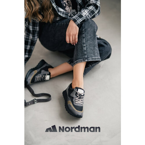фото Кроссовки nordman, полнота 6, размер 41, черный/серый