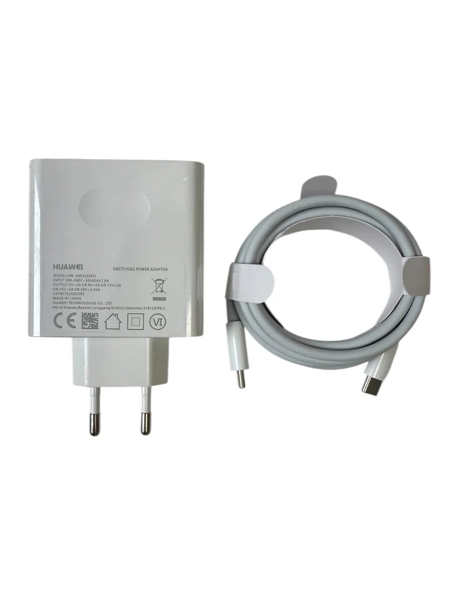 Зарядка для ноутбука Huawei Type-C 65W, белая