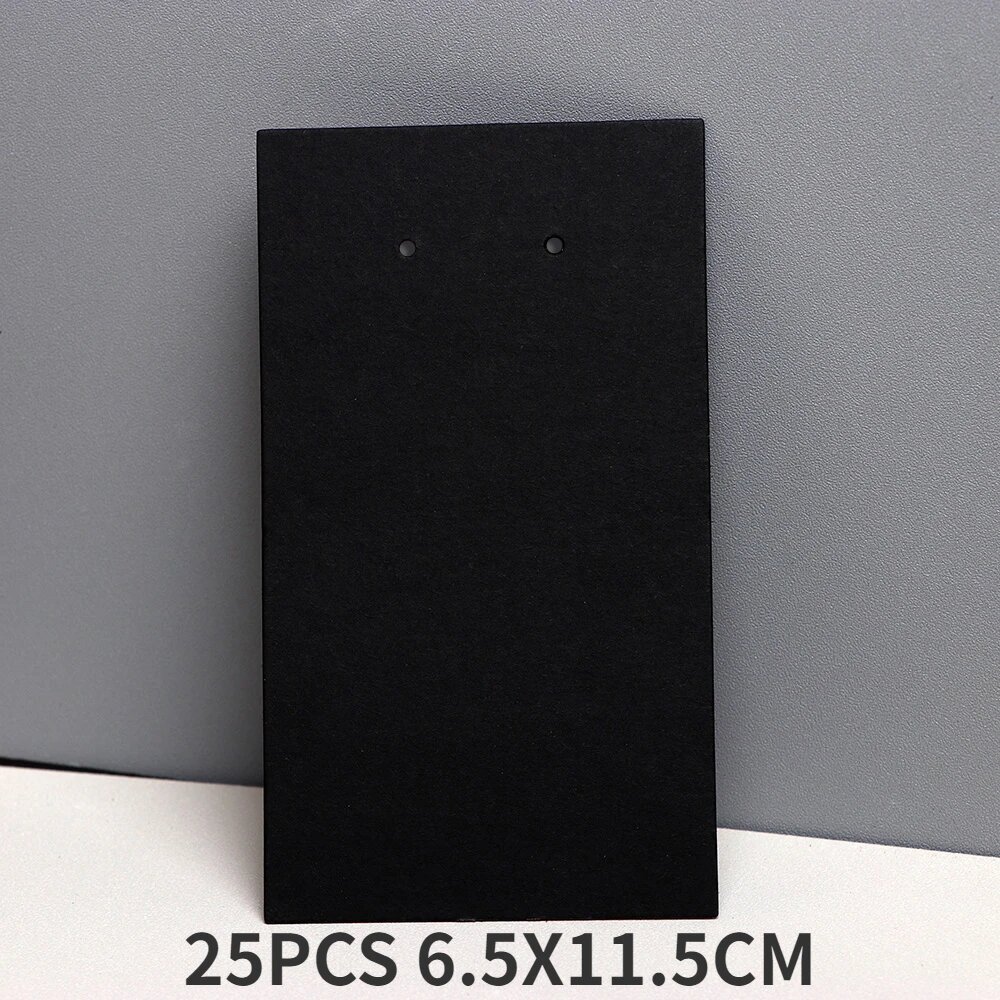 Черные карточки для сережек 6.5x11.5см, 25шт