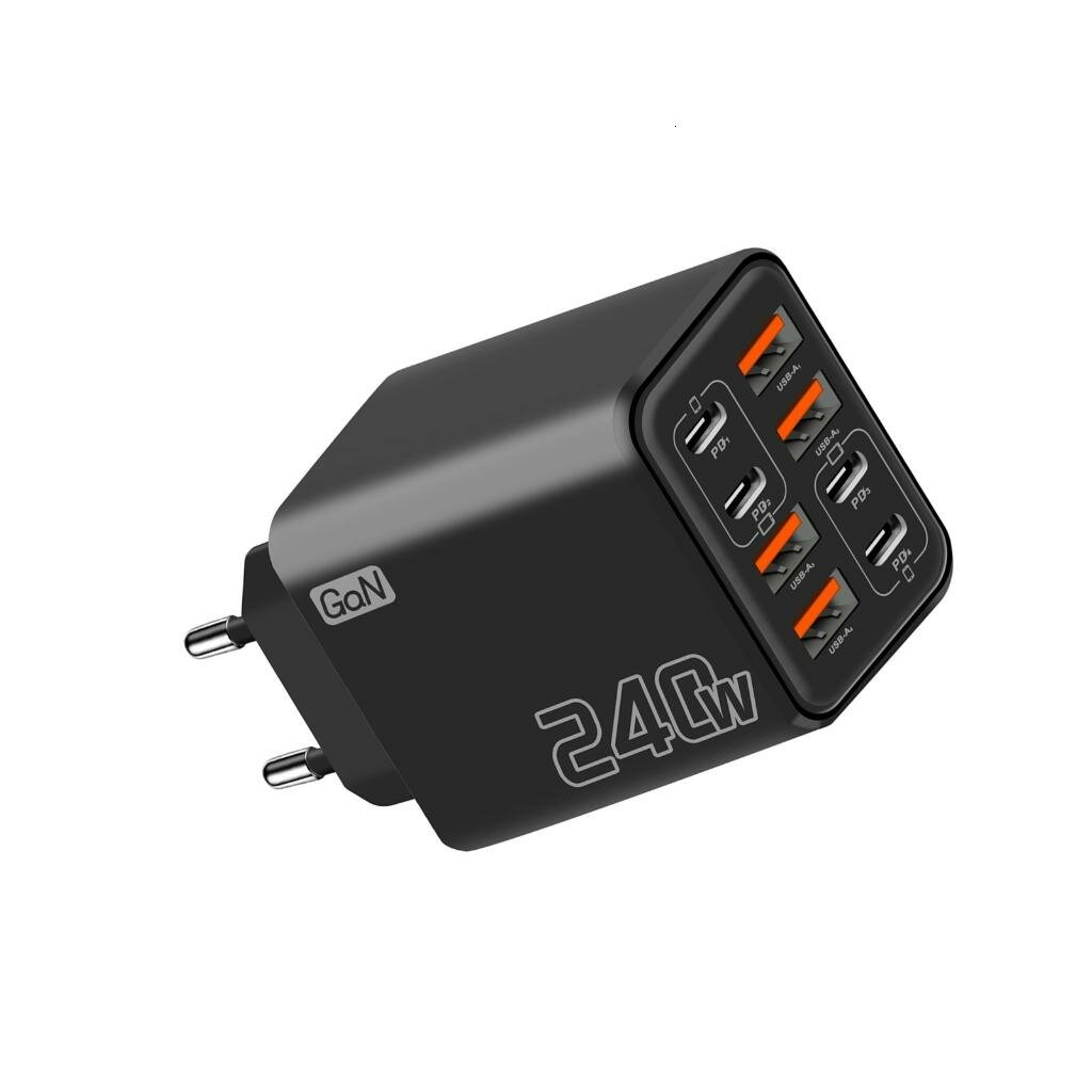 Многопортовый USB-C зарядный блок 240W, Черный