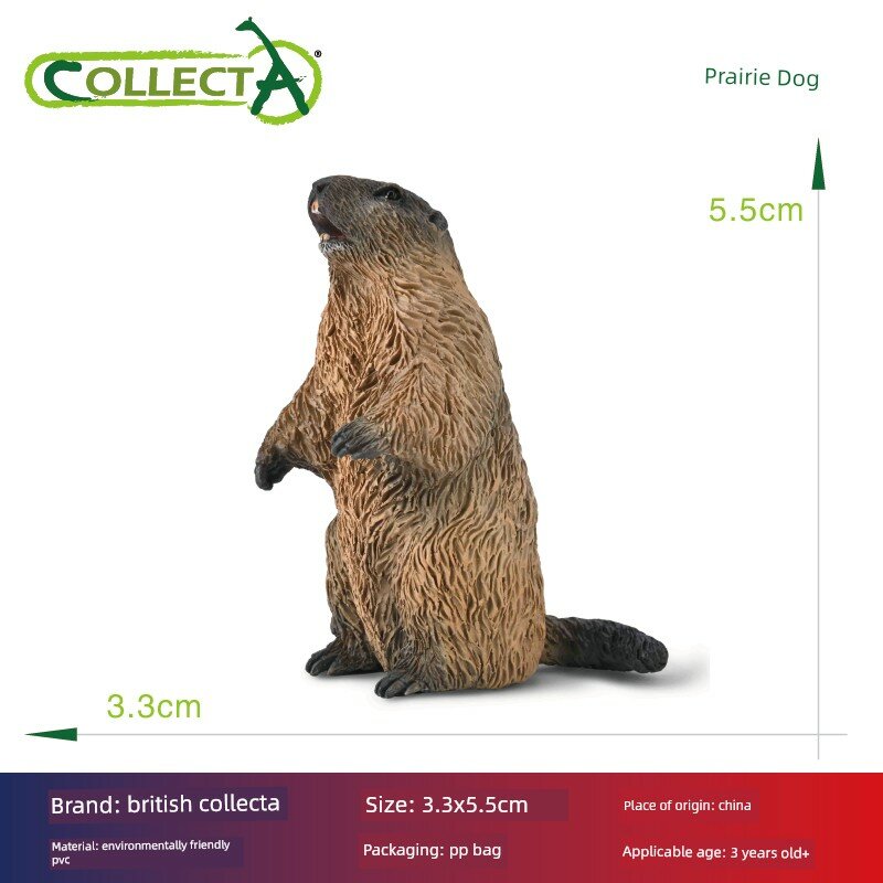 Коллекционная фигурка животного CollectA Сурок, 3,3x5,5 см, реалистичная плюшевая модель для детей, 82 символа