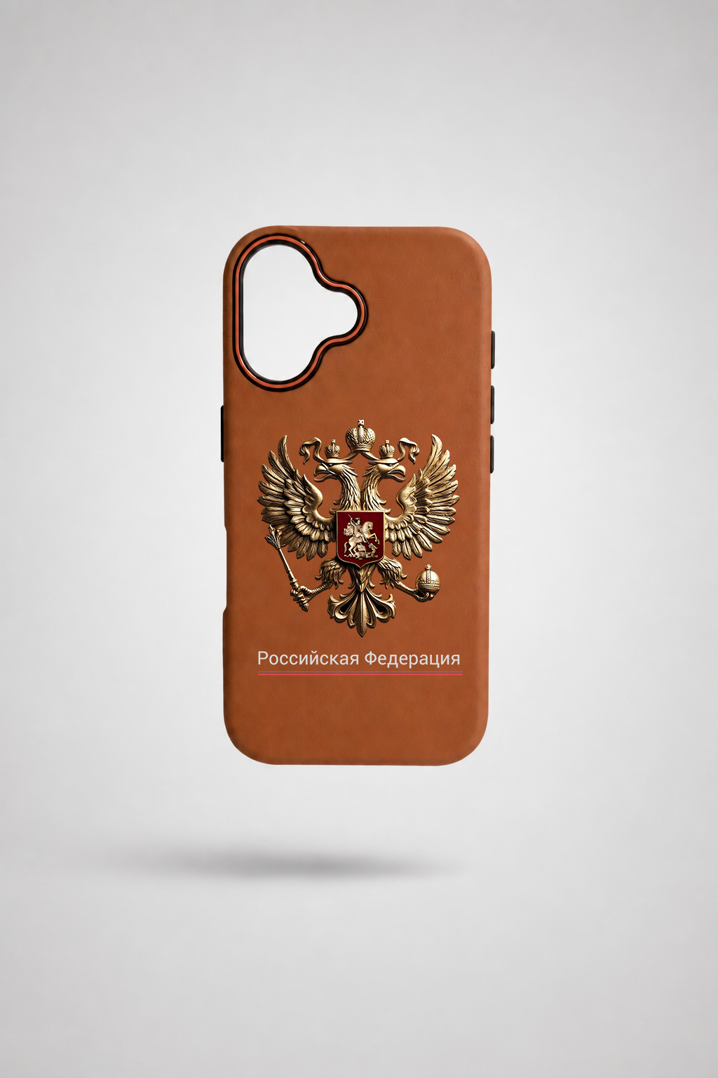 Чехол, для iPhone 16, Герб, ударопрочный, силикон, пластик, эффект кожи