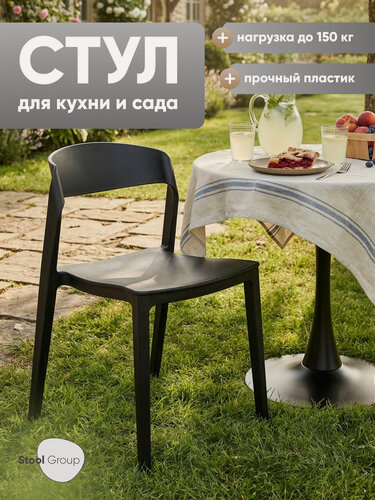 Изображение товара Стул для кухни Moris, пластиковый каркас, со спинкой, черный