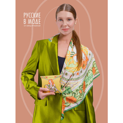 фото Платок русские в моде by nina ruchkina богини для взрослых и детей,90х90 см, зеленый